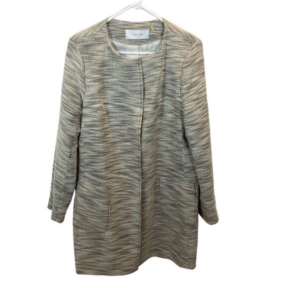 Tahari Brand Black and White Topper Jacket Collarless Size XL - Picture 2 of 11